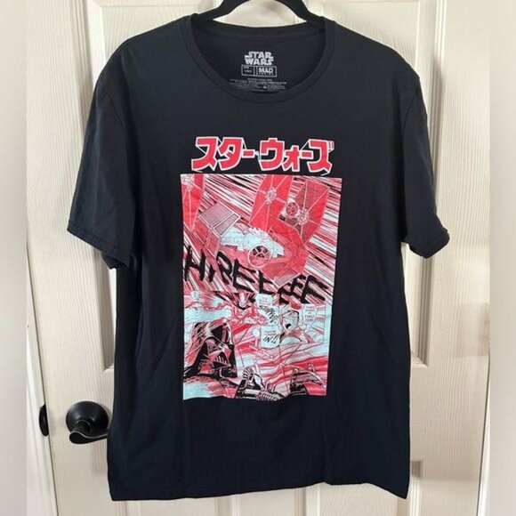 Star Wars Mad Engine Graphic T-Shirt Black & Red Sz Large - Picture 2 of 13